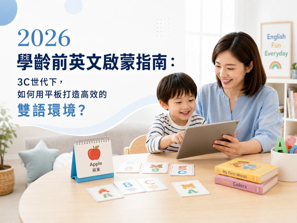 2026 學齡前英文啟蒙指南:3C世代下,如何用平板打造高效的雙語環境?